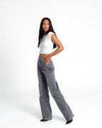 MAINICHI Wide Leg Jeans SLATE GREY - IL 79CM