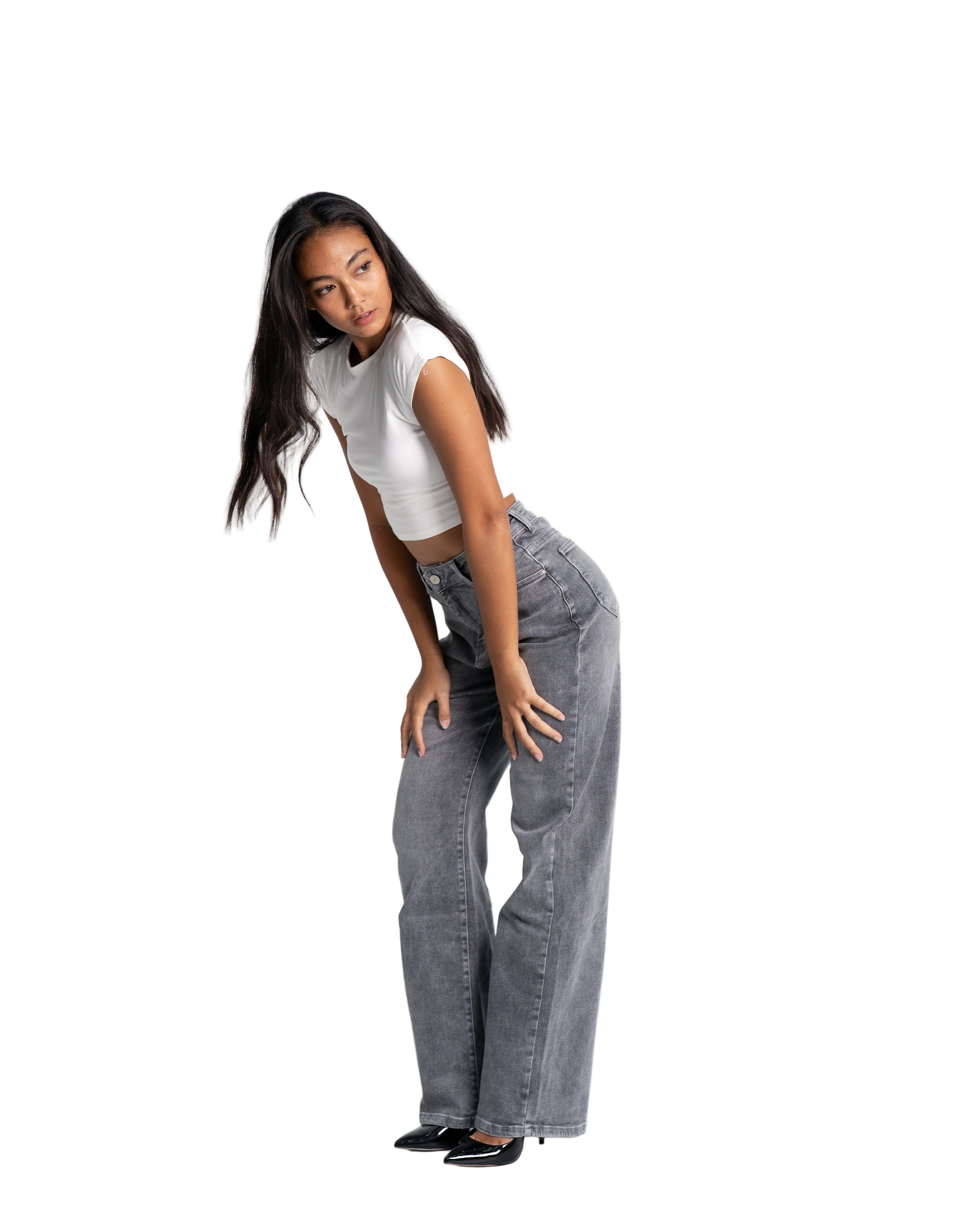 MAINICHI Wide Leg Jeans SLATE GREY - IL 79CM