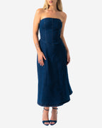 stretchy DENIM Dress DARK BLUE