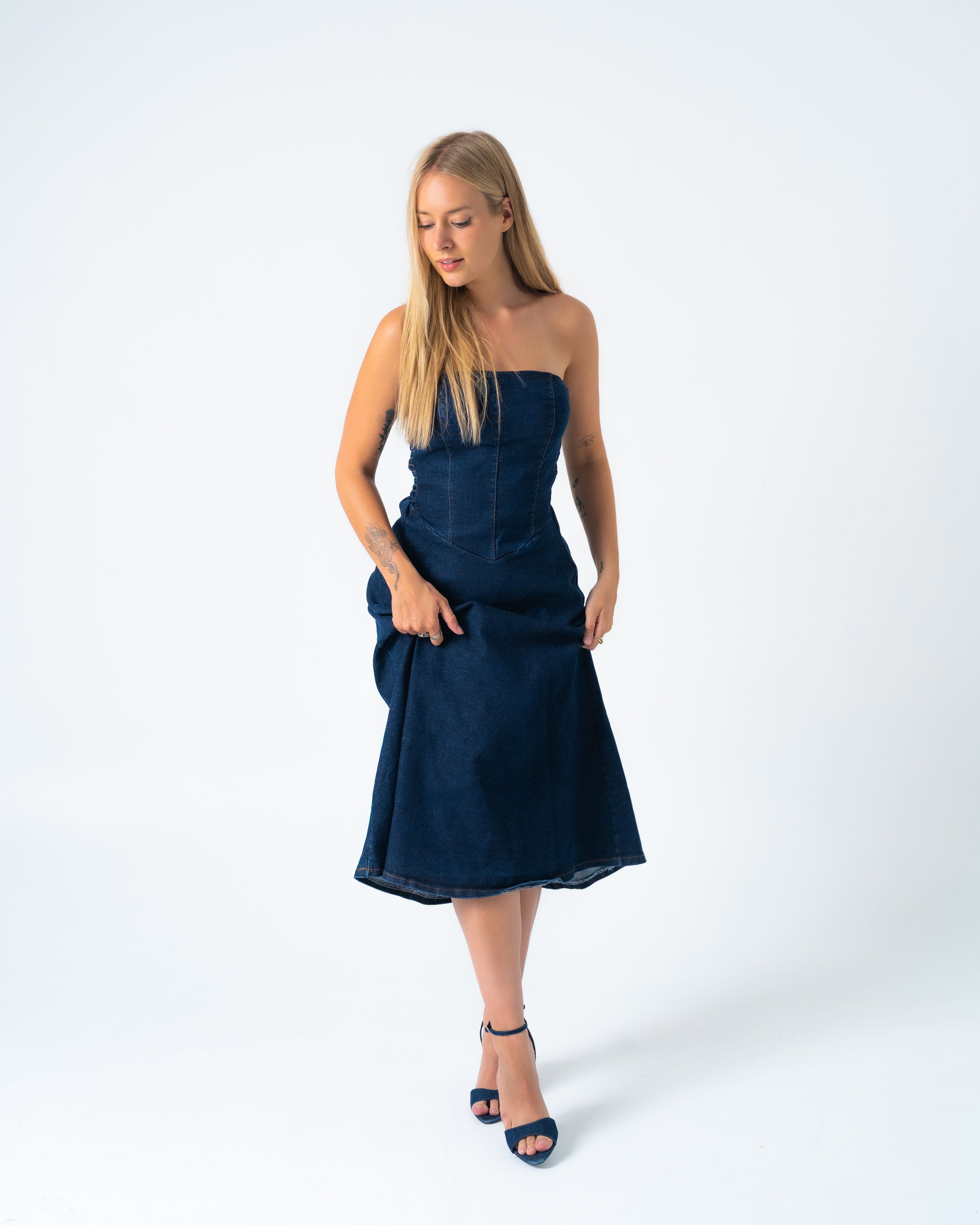 DENIM Dress DARK BLUE