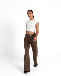002 - THE BAGGY STRAIGHT LEG STRETCHY Jeans DARK BROWN - INSEAM 78 CM | SEISHIKI STUDIO