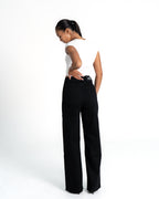 BLACK WIDE LEG JEANS WITH FRONT SEAM - IL 80CM