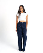 BLUE WIDE LEG JEANS WITH FRONT SEAM - IL 80CM