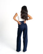 BLUE WIDE LEG JEANS WITH FRONT SEAM - IL 80CM