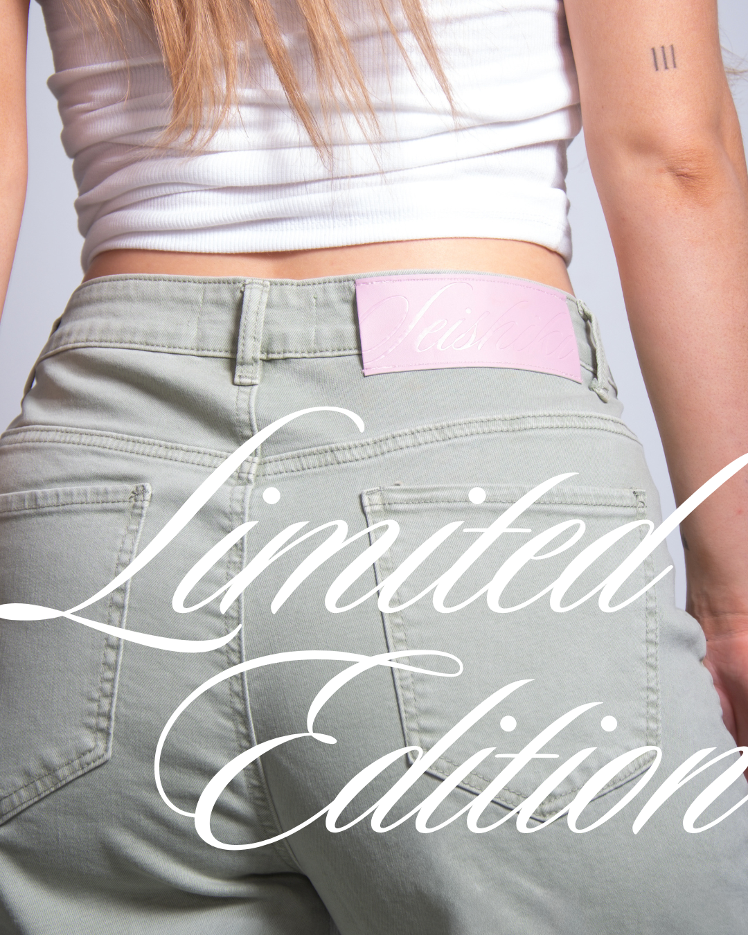 Limited Edition STRAWBERRY MATCHA STRETCHY JEANS - INSEAM 78CM | SEISHIKI STUDIO