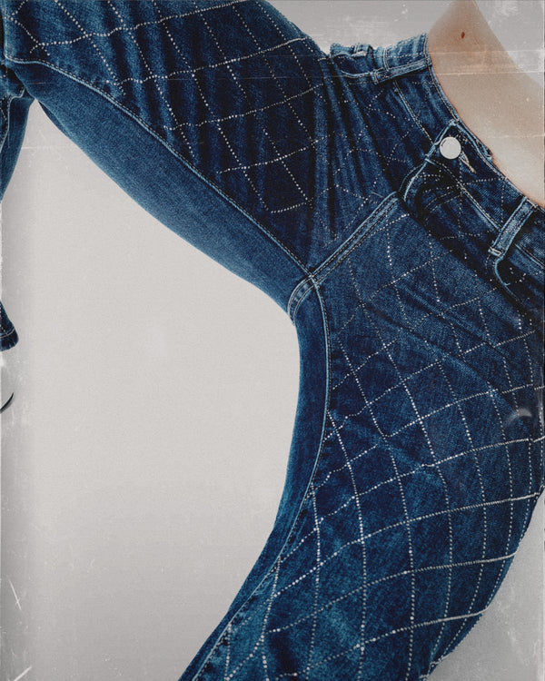 MAKOTO Sparkle Wide Leg Jeans - INSEAM 79CM