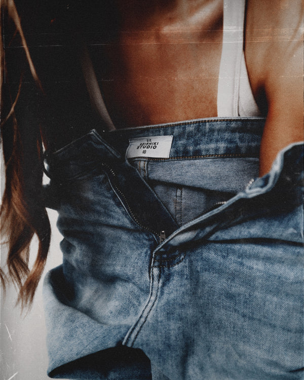 MIKSAKI Wide Leg JEANS MEDIUM WASH - INSEAM 83CM