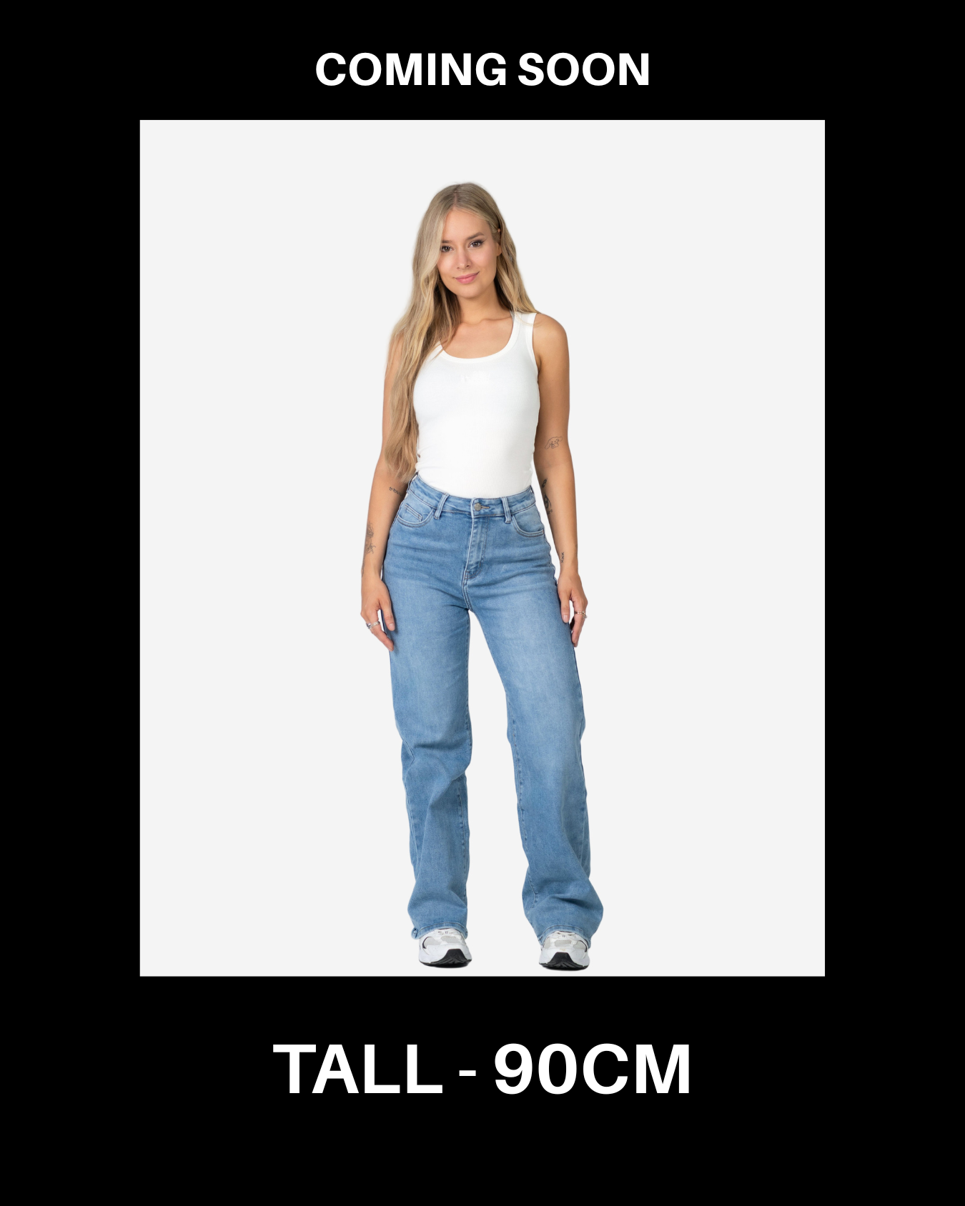 TALL - MAINICHI Wide Leg Jeans BLUE - INSEAM 90CM