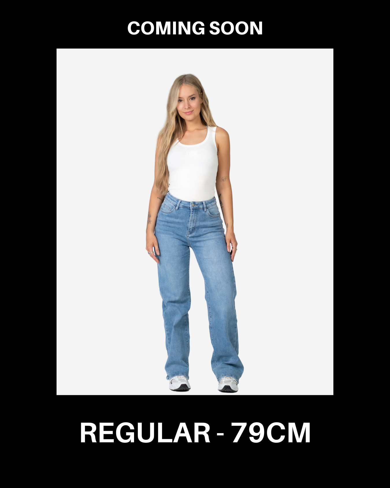 MAINICHI Wide Leg Jeans BLUE - INSEAM 79CM