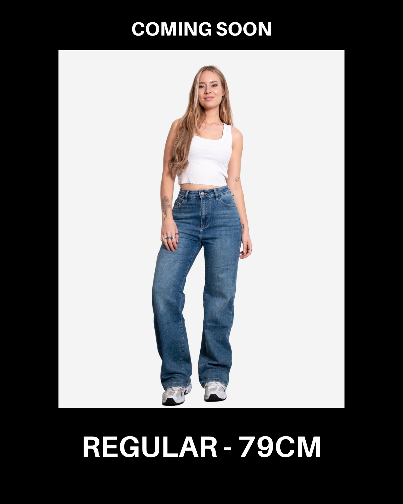 MAINICHI Wide Leg Jeans DARK WASH - IL 79CM