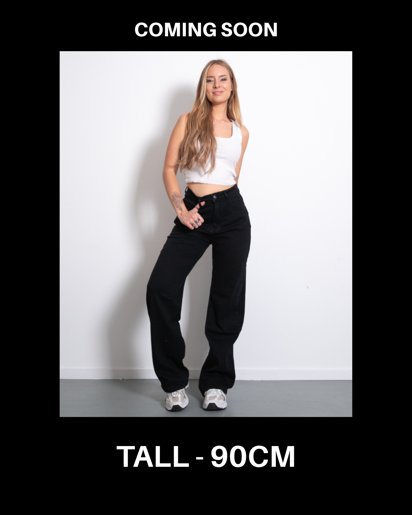 TALL - MAINICHI Wide Leg Jeans BLACK - IL 90cm