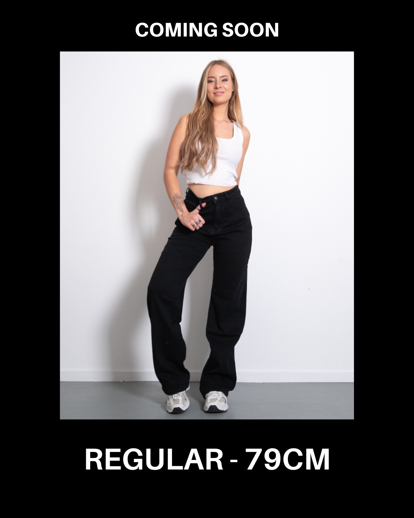 MAINICHI Wide Leg Jeans BLACK - IL 79cm